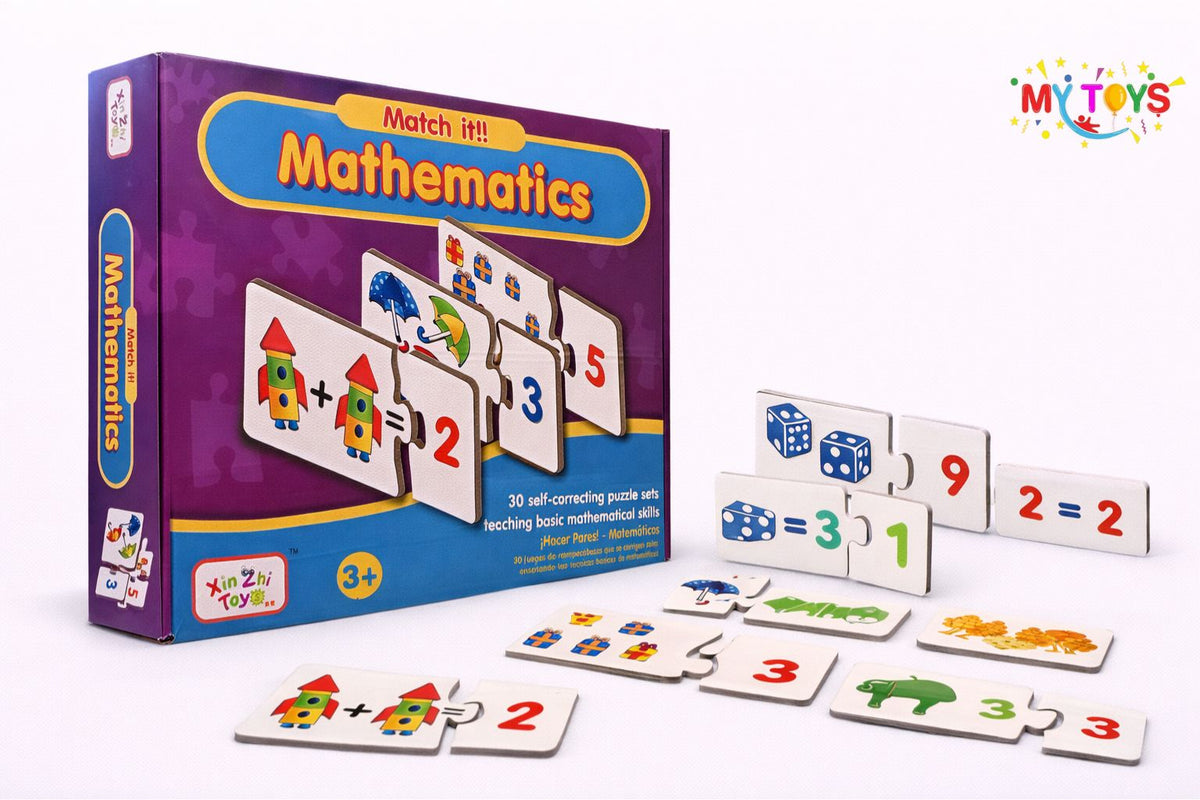 Match It Mathematics - Puzzle Set Teaching Basic Mathematical Skills ...