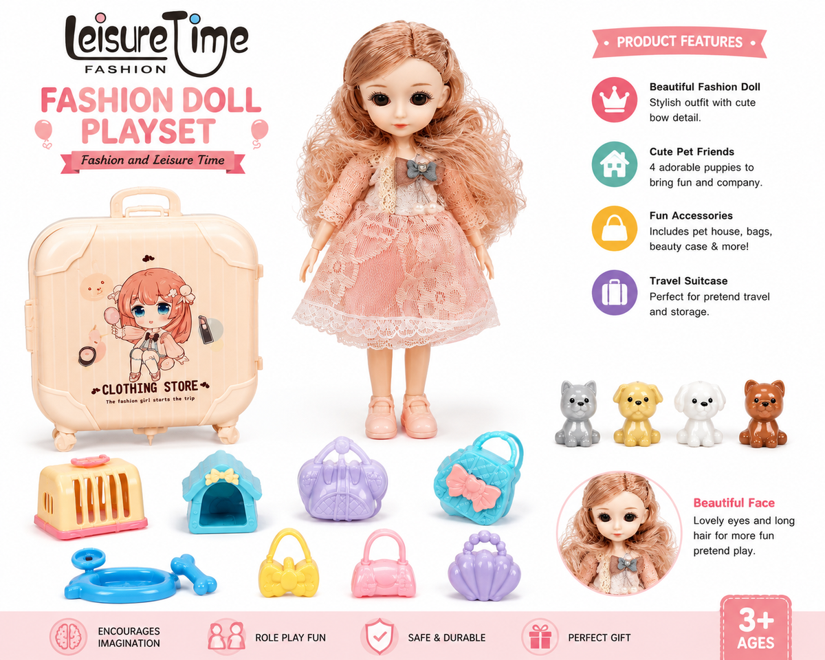 Pink Fashion Doll Playset