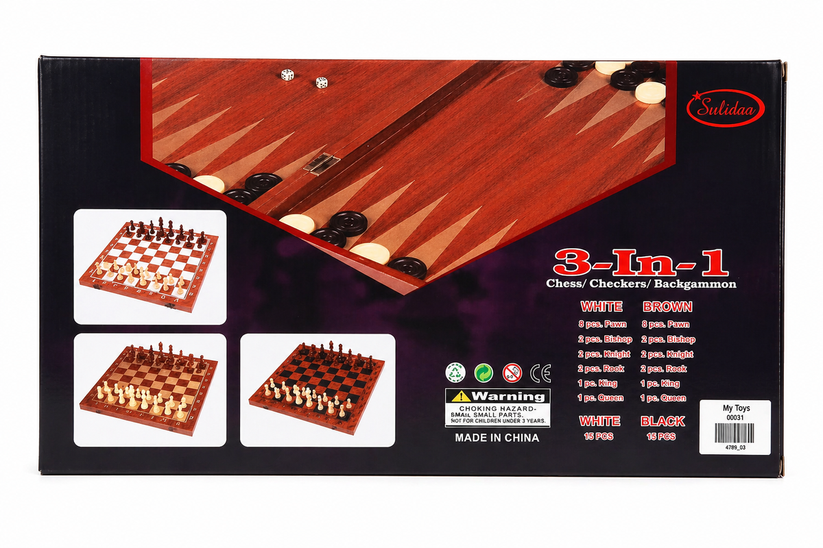 Chess/ Checkers/Backgammon-Wooden