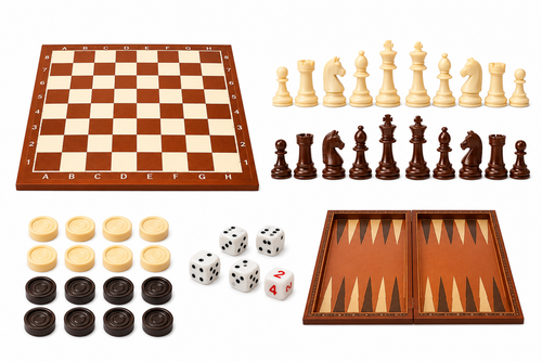 Chess/ Checkers/Backgammon-Wooden