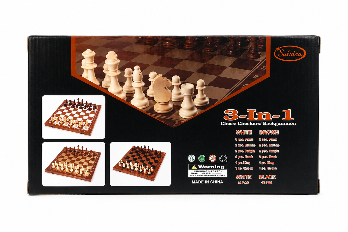 Chess/ Checkers/Backgammon-Wooden