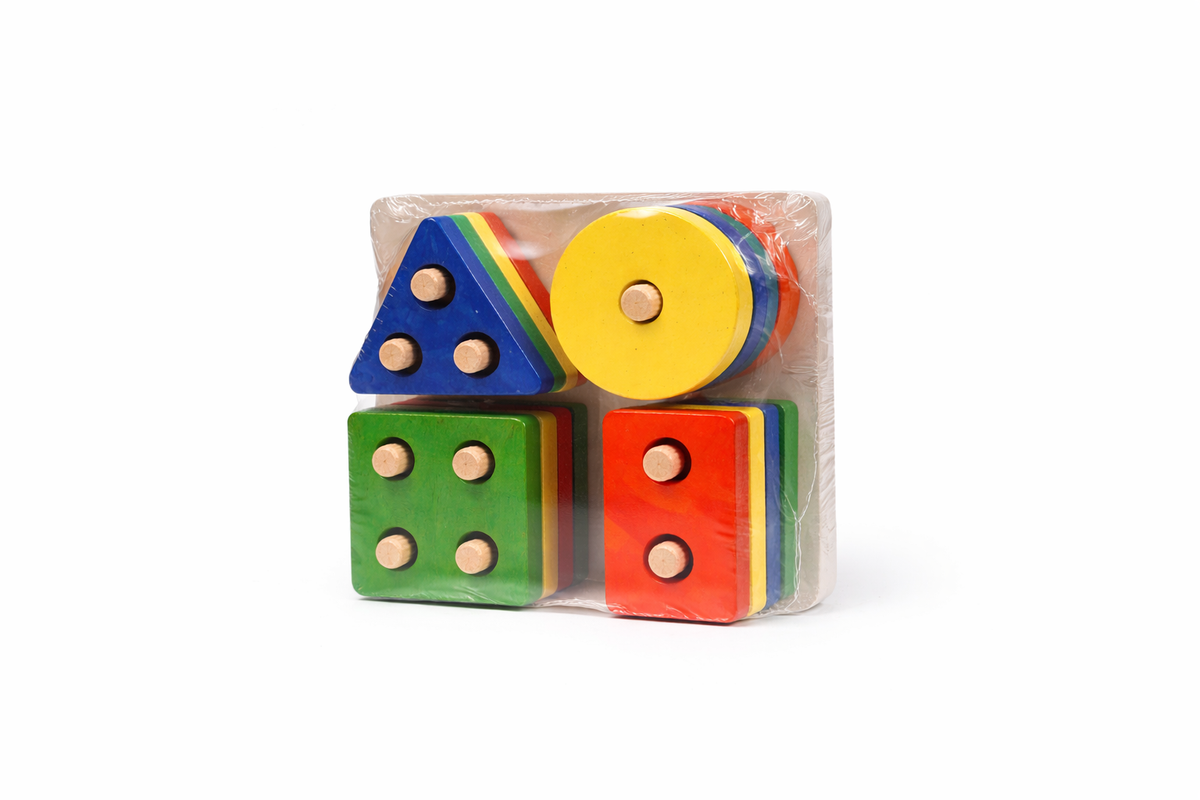 Wooden Shape Tray (4 Pcs)