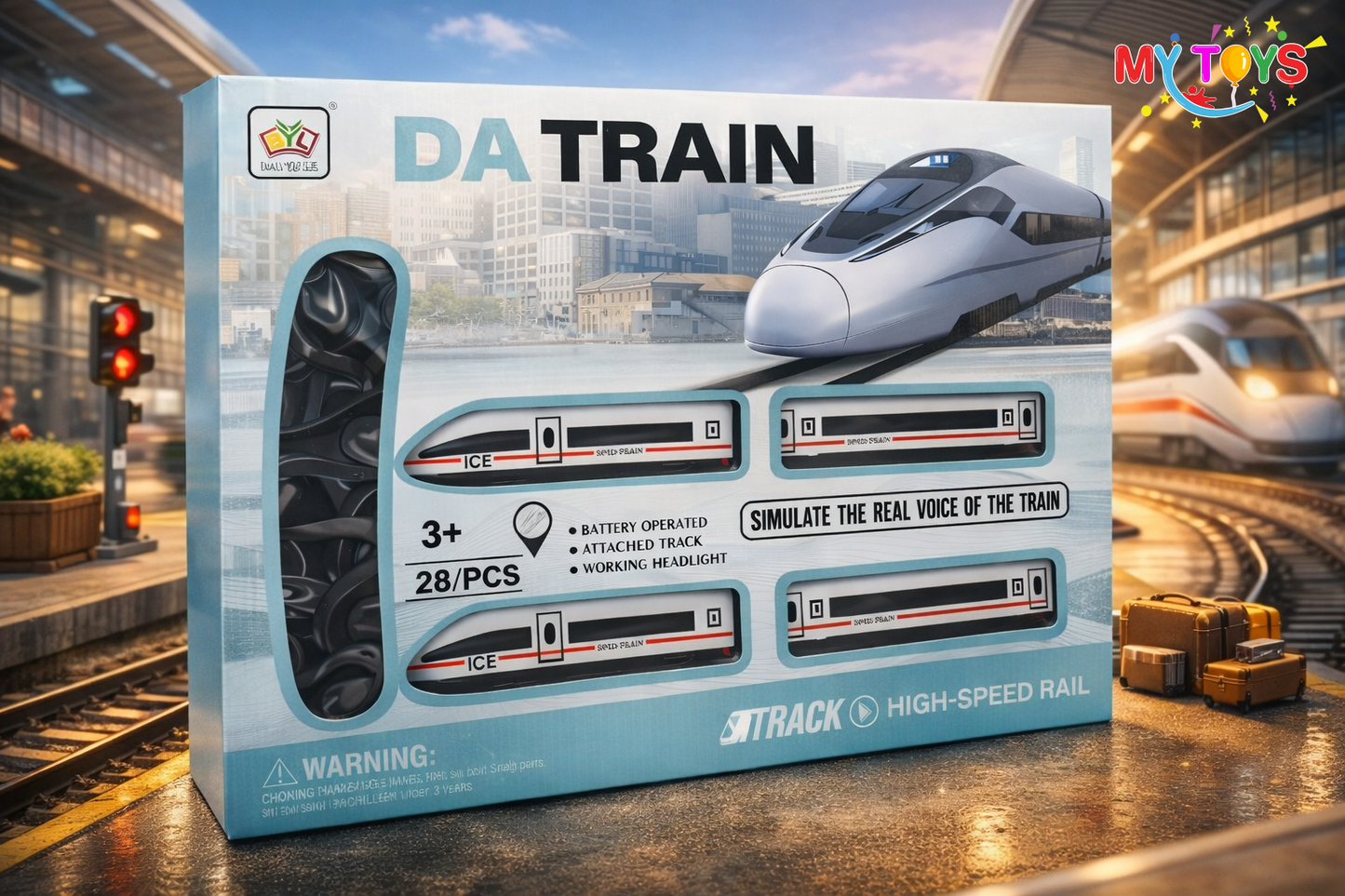 DIY DA Train 28 Pcs High-Speed Rail Set