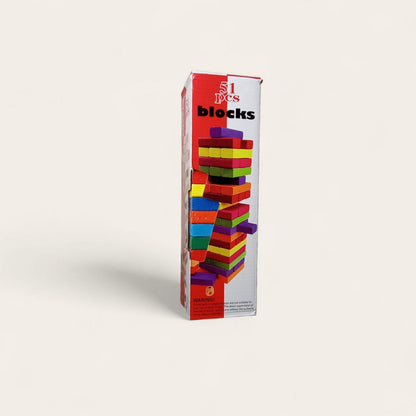 🧱 51 Pieces Colorful Wooden Blocks Game - Fun Stacking Toy for Kids & Family 🎲
