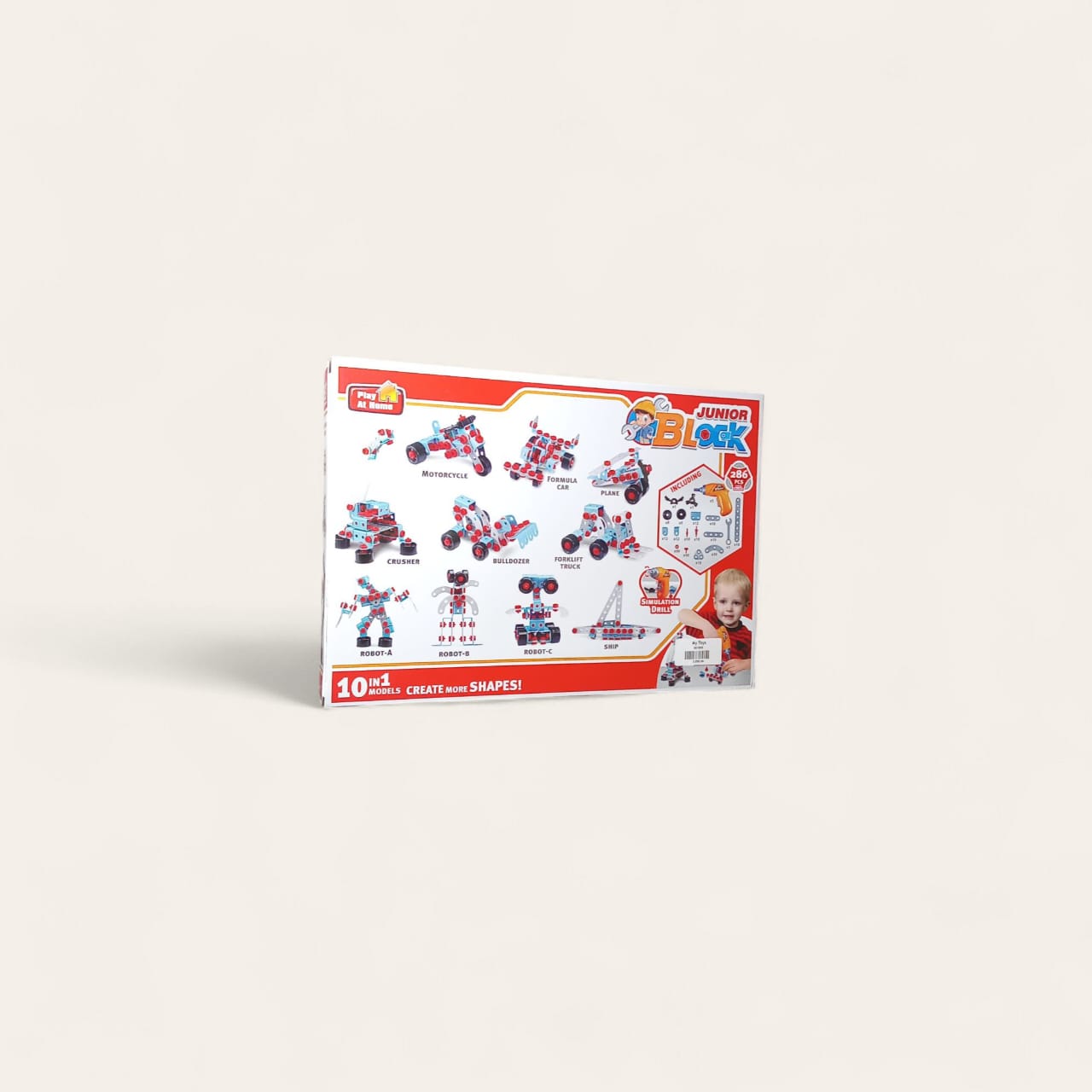Junior Block – Multi-Shape Building Toy with Simulated Drill & Fun Components 🚀⚙️