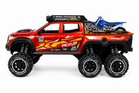6x6 Off-Road Pickup Truck with Dirt Bike-Scale 1:24