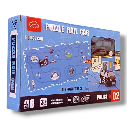 Puzzle Rail Car - Diy Puzzle Track (Police)