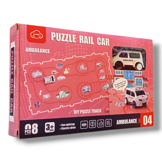 Puzzle Rail Car - Diy Puzzle Track (Ambulance)