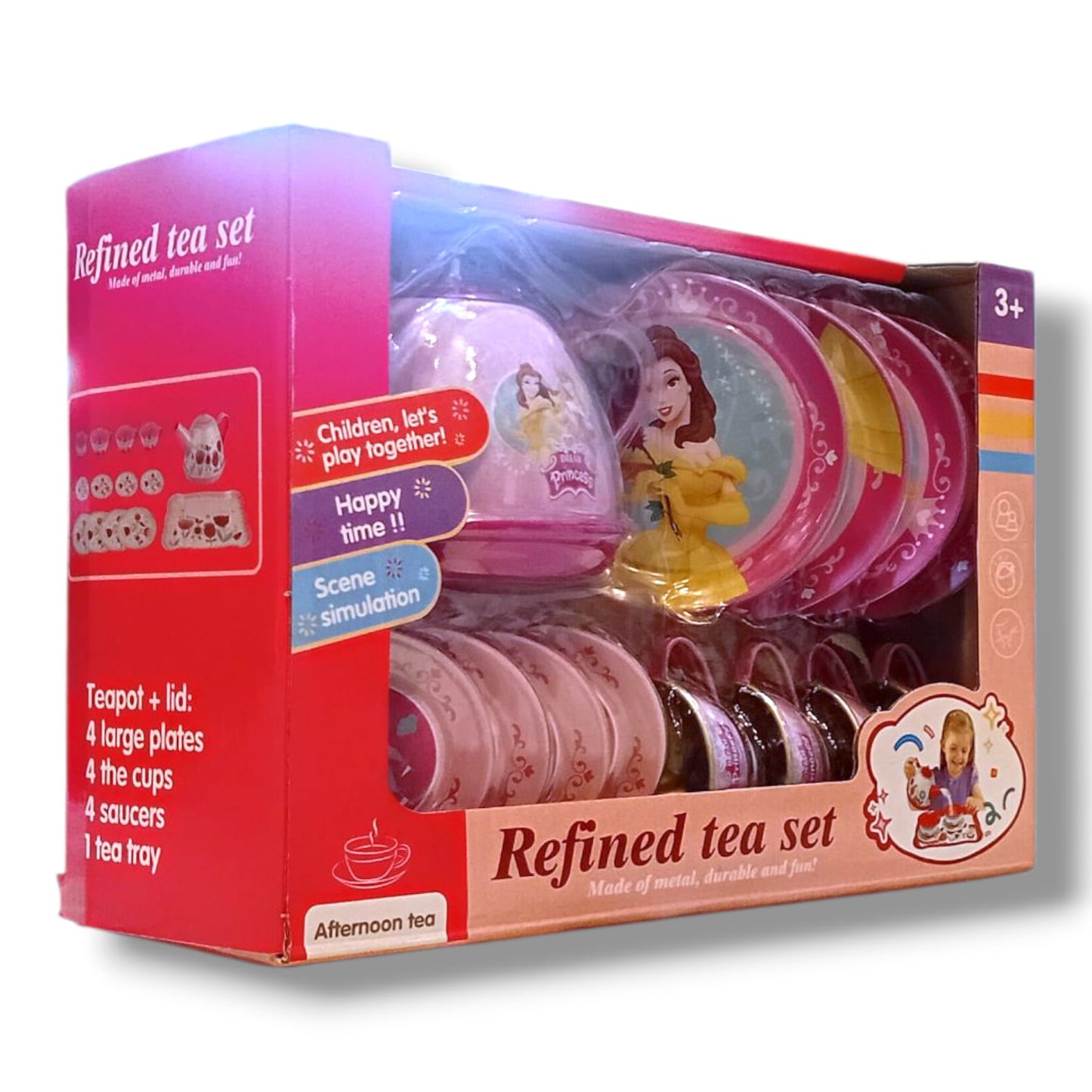 Refined Tea Set - Made Of Metal , Durable & Fun.